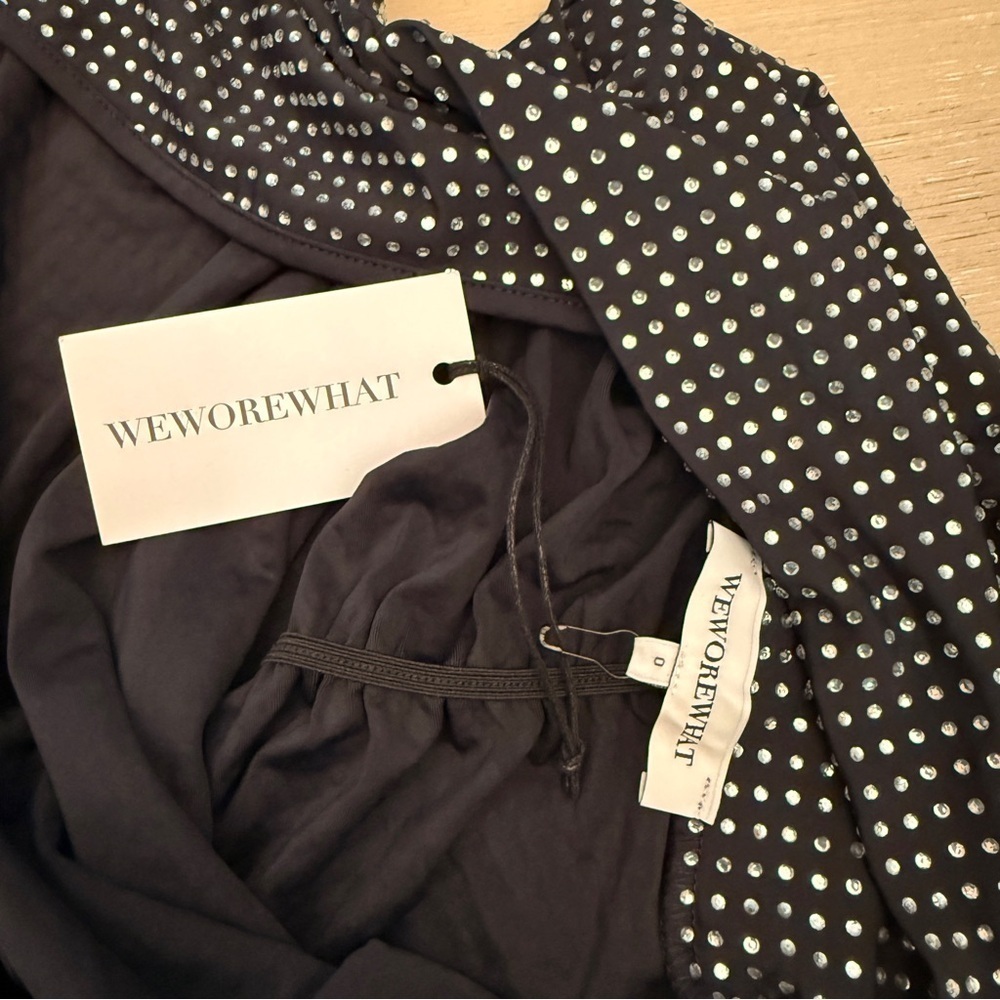 WeWoreWhat Black and Silver Sparkle Backless Formal Dress NWT - Picture 10 of 13